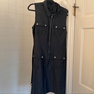 Sharagano 14 Dark Gray Sleeveless zipper dress never worn